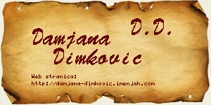 Damjana Dimković vizit kartica